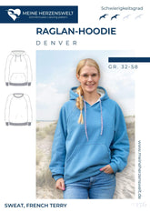 Papierschnittmuster Raglan Hoodie Denver meine Herzenswelt Damen
